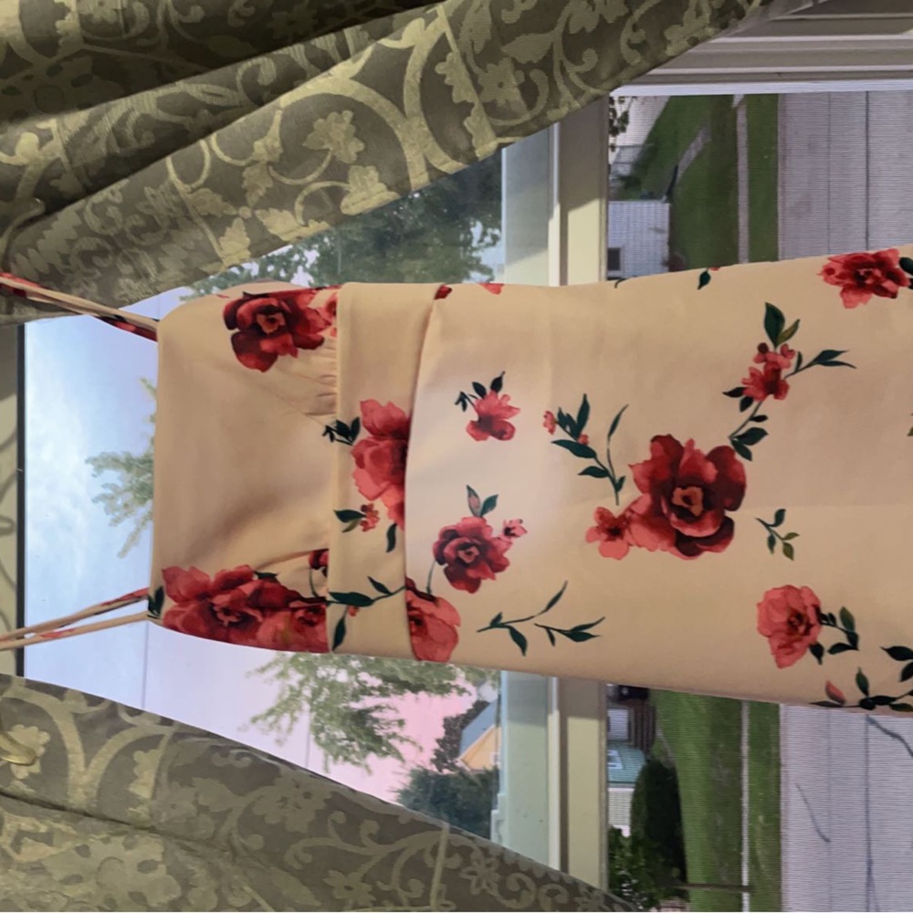 pink and floral homecoming dress